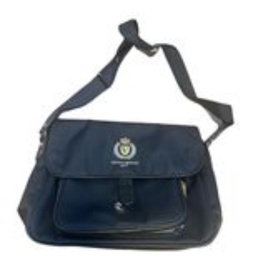 Valentino Garavani Sport Black Leather Messenger Bag VINTAGE